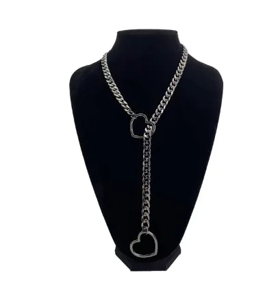 Retro Punk Metal Chain Necklace Couple